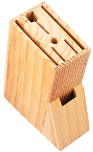 Kichvoe Blocco universale per coltelli in legno, grande blocco per coltelli da bancone, porta coltelli da macellaio, con ampi scomparti per riporre coltelli da cucina