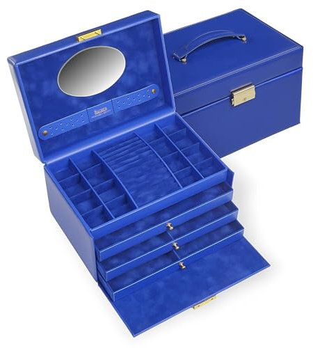 SACHER Schmuckkasten Karen colisimo/blau (Vollrindleder)