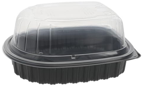 GM 110 Pezzi - Contenitori Neri Per Asporto Pollo Grande, Contenitore Termico per Alimenti Caldi, Utilizzabili in Forno Microonde, Riutilizzabili.