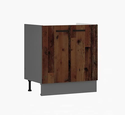 Kuechen-preisbombe Küche Old Style Wood Spülenunterschrank 80 Küchenzeile Küchenblock Einbauküche