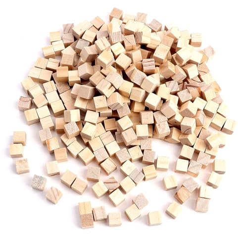 400 Pcs Cubos de Madera 1x1x1cm para Manualidades DIY, Bloques Cuadrados de Madera Natural para Pintura, Decoración y Artesanía, Perfectos para Eventos Rústicos y Creaciones Personalizadas