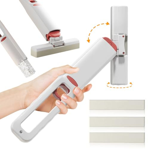 Mini Mop Poderoso Autodespchado De Trapeador PequeñO Trapeador De Trapeadores Con 3 Cabezas De Trapeador De Trapeadores De Mano EgoíSta Para áReas PequeñAs Suministros De Limpieza Para BañO Cocina
