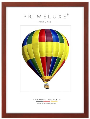 PrimeLuxe Holz Bilderrahmen 33 x 98 cm (Bildmaß) in Rot-gewischt | Farbe und Größe wählbar | Rahmen für Poster | Puzzle | Foto collage | MADE IN GERMANY