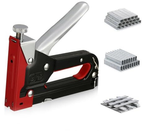 KONTONTY Heavy Duty 3 in 1 Manual Painting Nail Tool Multi Function Handheld Staple Device u Nail 3 Boxes Staples for Wood Carpentry and DIY