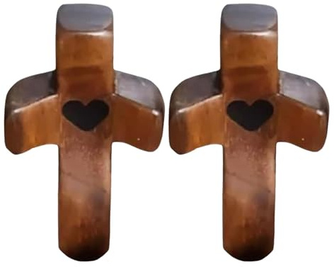 Motivationsgeschenke Handschmeichler Kreuz, Gebetskreuz Aus, Geschnitztes Holzkreuz, Wandbehang, Handgeschnitztes Liebeskreuz Kreuz Handschmeichler Antistress, Liebeskreuze Mit Herzen