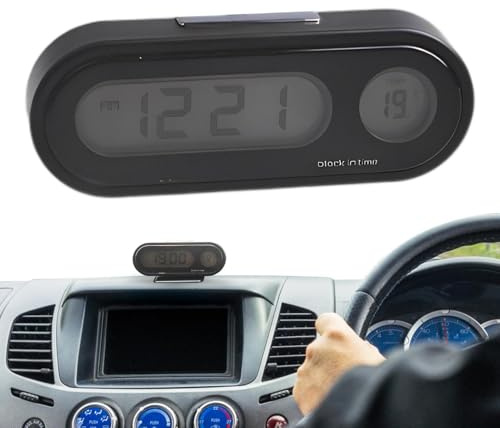 Thermomètre de voiture - Température extérieure - Horloge numérique - Pour voiture de golf, bateau, maison, tableau de bord
