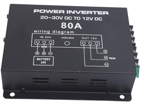 Convertitore Riduttore di Tensione da 24 V a 12 V per Auto, Camion, Camper, SUV, Autobus, Controllo della Temperatura (80A)