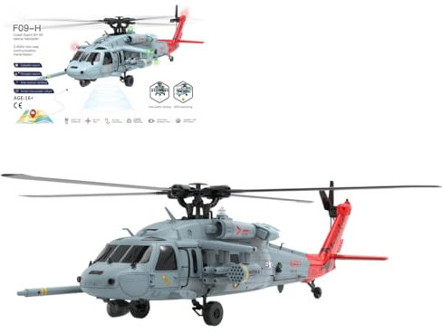 ExploTex RC Brushless Hubschrauber, F09-H SH60 Seahawk 8CH Hubschrauber 1/47 Dual Brushless 6G/3D Stunt Copter Modell (Inklusive FC GPS/RTF Version)