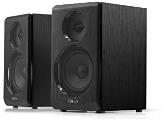 Edifier R33BT Enceintes Actives pour Ordinateur Bluetooth - Enceintes étagères 2.0 - Powered Studio Monitor, Noir - Paire (Certifié révisé)
