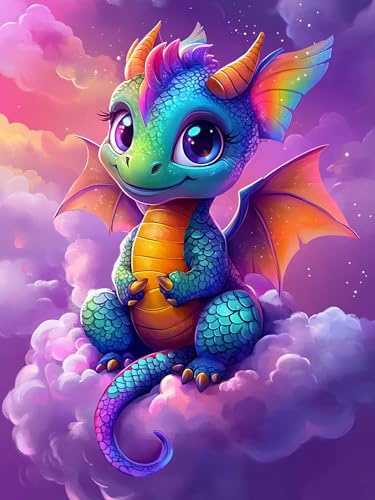 VAIIEYO 5D DIY Diamond Painting Drake, Diamantmålning Kit Djur, Strass Broderi Korsstygn Kit Tillbehör Konst Hantverk Kanvas Väggdekor Klistermärken Heminredning 30 x 40 cm-85