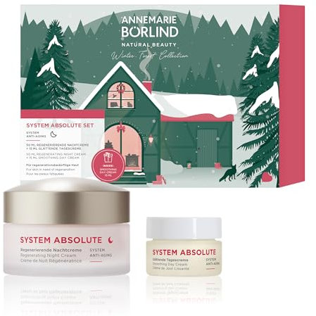 ANNEMARIE BÖRLIND SYSTEM ABSOLUTE Nachtpflege-Set X-Mas - Regenerierende Nachtcreme (50ml) + Geschenk Kennenlerngröße Glättende Tagescreme (15ml) - sorgt für ein regeneriertes Hautbild