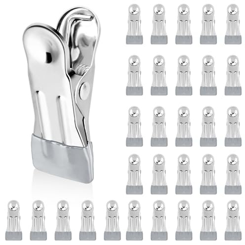 Stainless Steel Clothes Pegs,30PCS Multifunctional Non-slip Laundry Pegs,Clothes Peg,Strong Pegs,Laundry Pegs,Storm Pegs for Washing Line,Heavy Duty Pegs for Washing Line,Stainless Steel Laundry Pegs