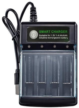 Uitndvyte 1,5 V Alkaline-Batterieladebox mit 4 Steckplätzen und Funktionen