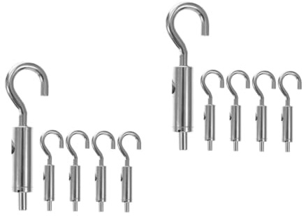 PartyKindom 2 Set Armadietto A Fune Hardware Tenditore Per Gli Occhi Kit Appendiabiti Graffa Del Cavo Connettori Estrattore Per Cavo Identificativo Silver Rame 5 Pezzi * 2