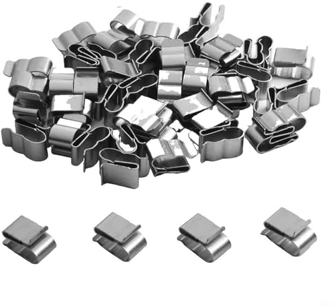 Lot de 50 clips en acier inoxydable pour câbles de remorque