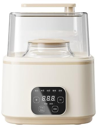 ZKBDBWTR Yogurtera Multifuncional de 15 W con Control de Temperatura Constante y Temporizador, Yogurtera 5 Tarros para Yogur, Vino de arroz y natto