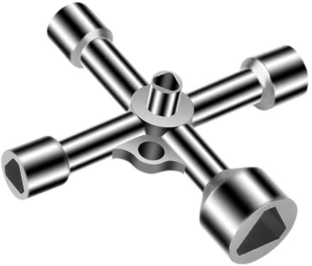 DmDoyy Llave De Utilidad Multifuncional, Llaves Triangulares De 4 Vías Con 5 Tamaños Para Gabinetes Eléctricos, Contadores De Electricidad, Herramienta Multifuncional De Aleación De Zinc, 1 Pcs