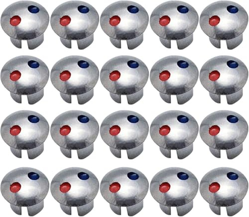 20 Pcs Water Temperature Indicators, Faucet Replacement Part, Hot Cold Water Markers, Faucet Handle Index Buttons Faucets Replacement Part, Hot and Cold Signs Button Hot Cold Water Label for Kitchen