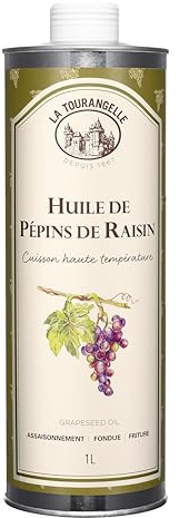 La Tourangelle - Huile de pépins de raisins - Goût neutre - Cuisson haute température - Riche en omega 6-1L