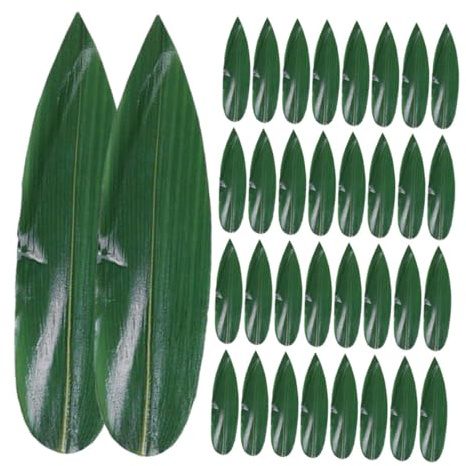 LABRIMP 100piezas Esterilla De Sushi Bambú Verdes Artificiales Para Decoración De Platos De Sashimi El Hogar Comedores y Restaurantes