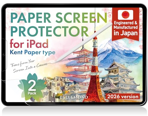 BELLEMOND | Protector Kent para iPad Air 10.9 5th/4th, 2 uds | Hecho en Japón, superficie Kent lisa, ideal para bocetos y escritura