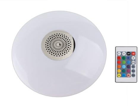 Respicefinem Lampadina LED Smart E27 RGBW da 30W con altoparlante Bluetooth Illuminazione musicale telecomandata per bar di casa Negozio