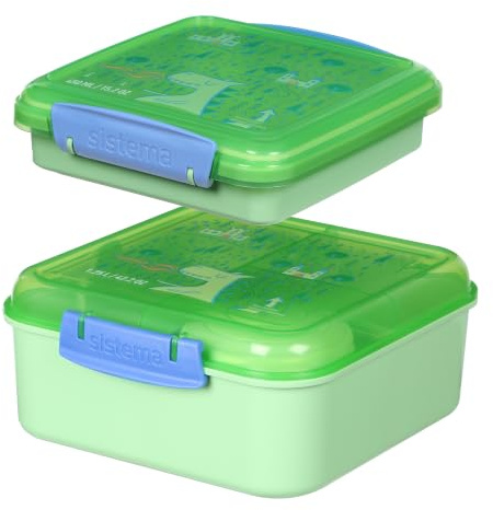 Sistema Expressions Lunch, 1.25L Bento + 450ml Sandwich,​, lunch box set, design 'Dinosaur'