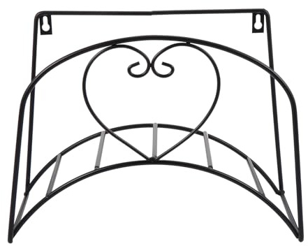 YARNOW Soporte de Manguera de Jardín Metálico Negro 33X24 CM para Montaje en Pared, Diseñado para Almacenar y Ordenar Tuberías en Áreas Exteriores