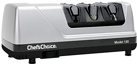Chef’sChoice Professional Electric Knife Sharpeners Sharpening Station With 100-Percent Diamond Abrasives And Precision Angle Guides For 20-Degree Straight-Edge and Serrated Knives, 3-Stage, Silver
