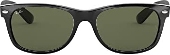 Ray-Ban Herren New Wayfarer Sonnenbrille, Schwarz (Black Frame/Green), 52 mm EU