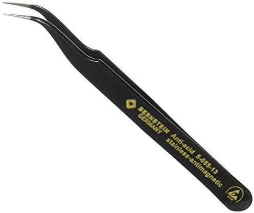 BERNSTEIN Esd Smd Pinzette 120 Mm Form 7a Edelstahl Winkel 40° Ableitfähig | Bestückungspinzette, SMD/THT, Präzisionspinzette