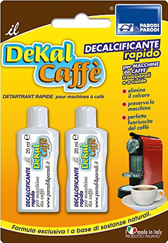 PARODI & PARODI - Decalcificante Macchina Caffè Liquido Compatibile con Delonghi Nespresso Lavazza Nestcafe e Altre, Anticalcare Macchine Caffe per Macchinetta Caffe a Cialde, Rapido e Naturale, 20 ml