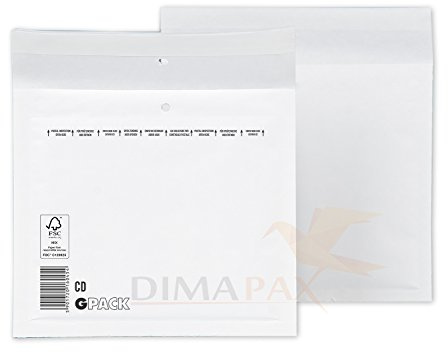 100 CD Luftpolstertaschen 200 x 175 mm weiss dimapax