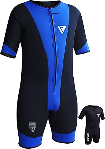 RDX Tuta da sauna in neoprene, perfetta per l'allenamento di triathlon e l'esercizio, blu, XL.