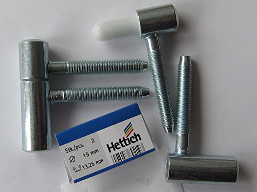 Hettich Türband, Einbohrband, Rahmenunterteil, ø 15 mm, 56 mm hoch, Stahl verzinkt, max. 40 kg, 2 Paar, 89219