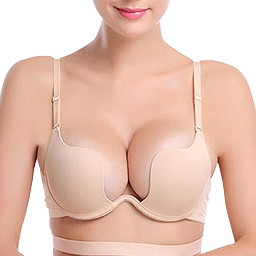 ZUKULIFE Sujetador Push-up Multiuso para Mujer con Tirantes Multiposición, Albaricoque, 85C, Label: 70C