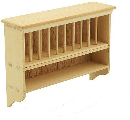 MyTinyWorld Dolls House Miniature Handmade Untreated Wall Hanging Plate Rack