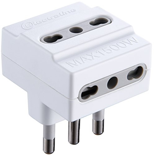 Electraline 71924 adapter trippelplugg 10 uttag 16 A 230 V/16 A 230 V matt vit färg: vit
