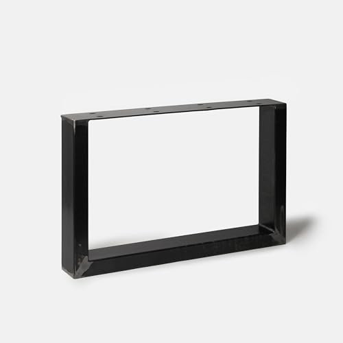 1 Paar (2 Stück) BestLoft Kufen – Tischkufen im Industriedesign aus Rohstahl (100x72cm, Transparent Pulverbeschichtet)