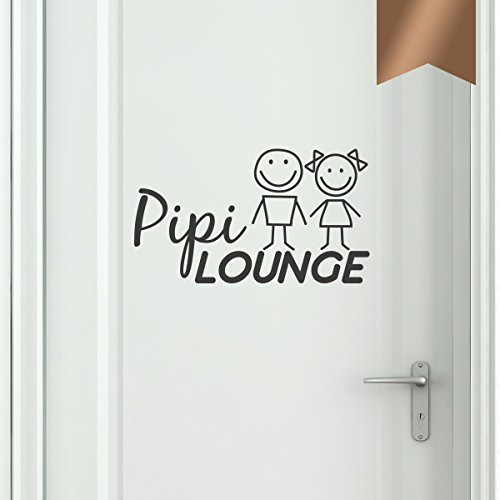 WANDKINGS Wandtattoo - PIPI LOUNGE mit Frau & Mann im Smiley-Style - 125 x 70 cm - Kupfer - Wähle aus 5 Größen & 35 Farben