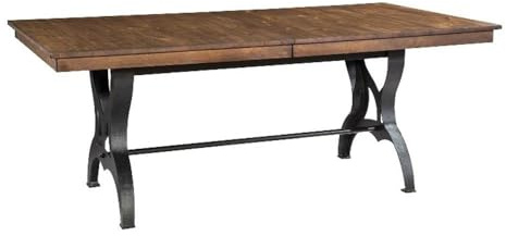 The District 78-96 Wide Table with Storing Leaf, Copper
