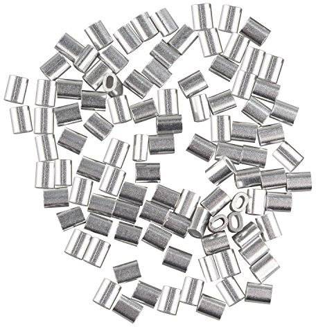 Futheda 100 pz 1.0 mm cavo fune metallica maniche alluminio ovale a forma di clip di piegatura anellini argentato