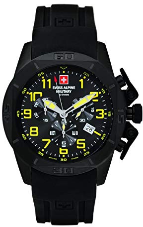swiss alpine military by Grovana Herrenuhr Chronograph 7063 Silikon 10 ATM