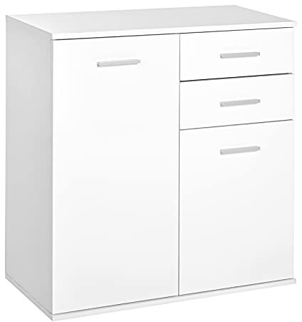 HOMCOM Armario Gabinete Consola Aparador Buffet Mueble Organizador de Almacenaje Multiusos de Comedor Salón con Puertas y Cajones 71x35x76cm