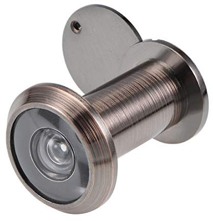 sourcing map Mirilla de la puerta de bronce de 200 grados para puertas de 35 mm a 60 mm, acabado de cobre antiguo