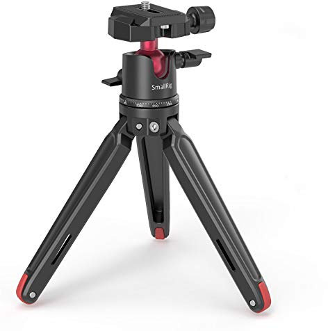 SMALLRIG Mini Tripod Tabletop Tripod with 360° Ball Head and 1/4 Screw for DSLR Cameras, Projectors, Webcams, GoPro and Smartphone Mount Adapter - BUT2664