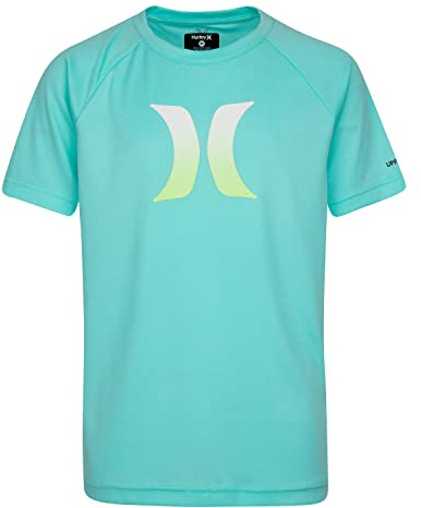 Hurley Boys' Rash Guard Shirt, Green/Icon, 7