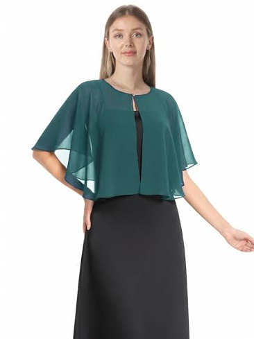 Chiffon Capelet Soft capes Shawls and Wraps for Evening Dress Wedding Cape 1920s shawl accessories for women flapper Cover Up