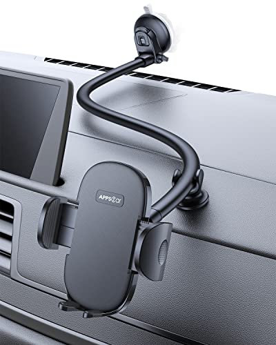 APPS2Car KFZ Schwanenhals Handyhalterung Auto Saugnapf, 13 Long Arm Anti-Vibration 360 Grad Einstellbar, Auto-Windschutzscheibe&Armaturenbrett Telefonhalter Kompatibel Für iPhone,Samsung,Geogle Etc