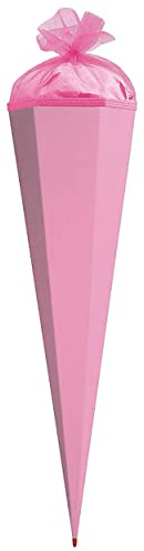 Schultüte - Rohling - rosa Größenwahl 35 cm bis 100 cm mit Holzspitze - Zuckertüte ALLE Größen - Roth - zum Basteln, Bemalen und Bekleben Bastelschultüt